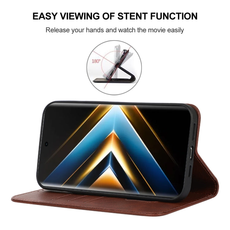 For Honor X50 GT Magnetic Closure Leather Phone Case(Brown)