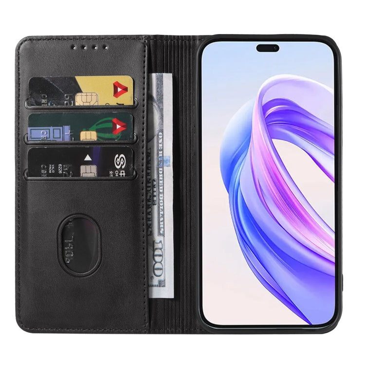 For Honor X50i+ Magnetic Closure Leather Phone Case(Black)