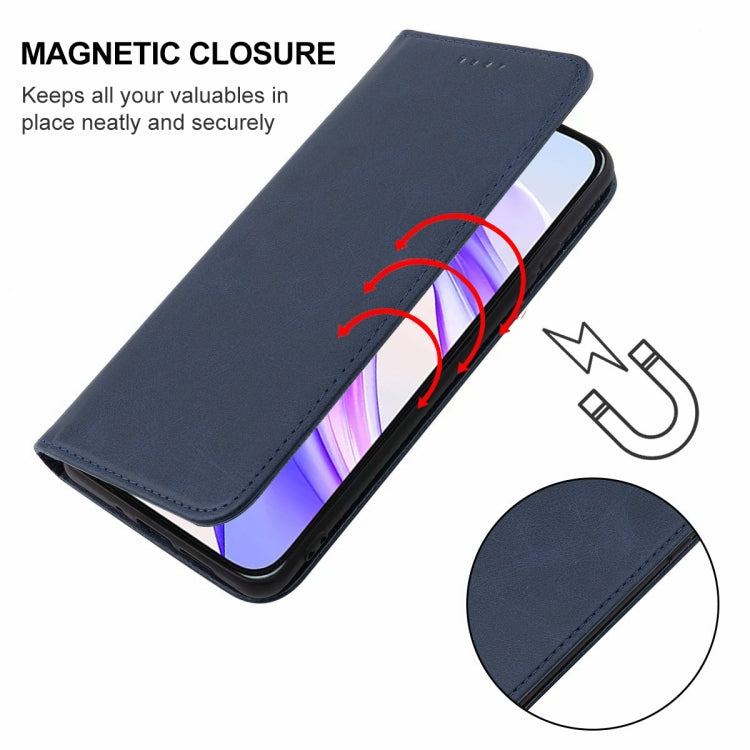 For Honor X50i+ Magnetic Closure Leather Phone Case(Blue)