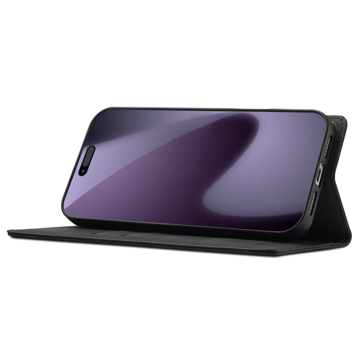 Compatible with iPhone 18 Pro Max & 17 Pro Max LC.IMEEKE Strong Magnetism Microfiber Leather Phone Case - Black