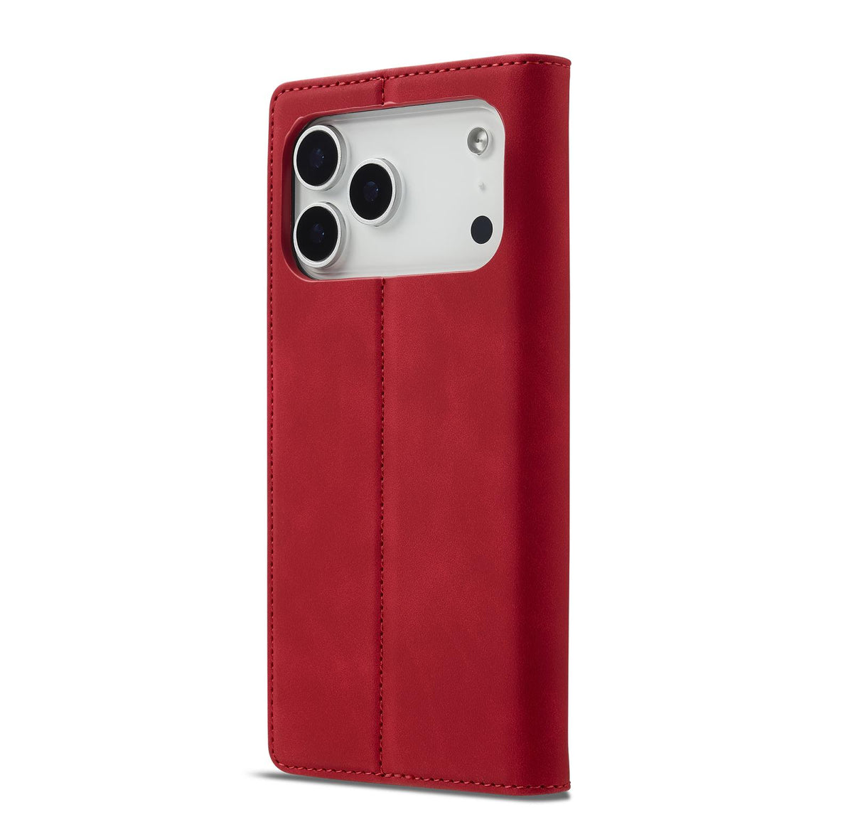 Compatible with iPhone 18 Pro Max & 17 Pro Max LC.IMEEKE Strong Magnetism Microfiber Leather Phone Case - Red