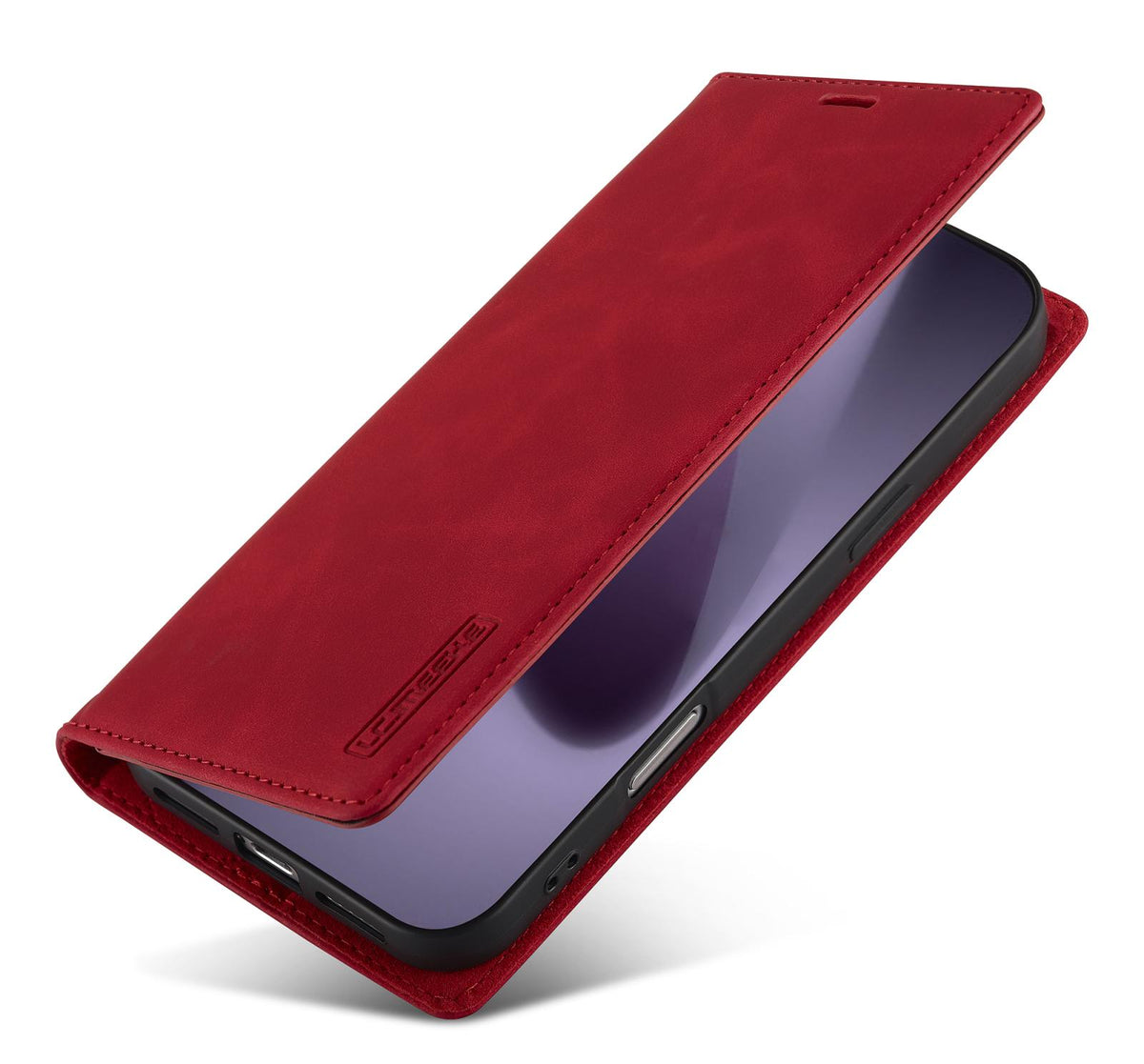 Compatible with iPhone 18 Pro & 17 Pro LC.IMEEKE Strong Magnetism Microfiber Leather Phone Case - Red