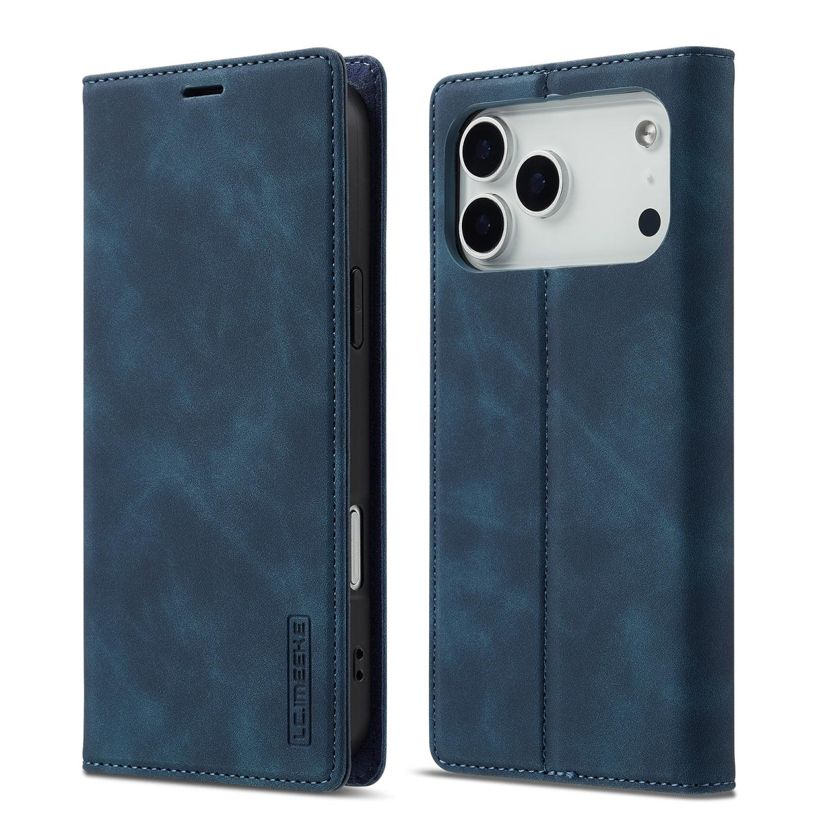 Compatible with iPhone 18 Pro & 17 Pro LC.IMEEKE Strong Magnetism Microfiber Leather Phone Case - Blue