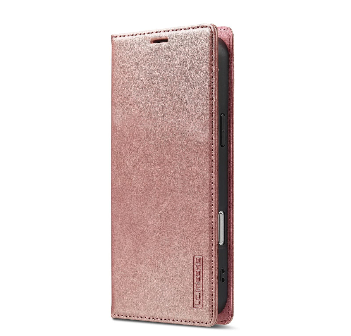 Compatible with iPhone 18 Pro & 17 Pro LC.IMEEKE Strong Magnetism Microfiber Leather Phone Case - Rose Gold