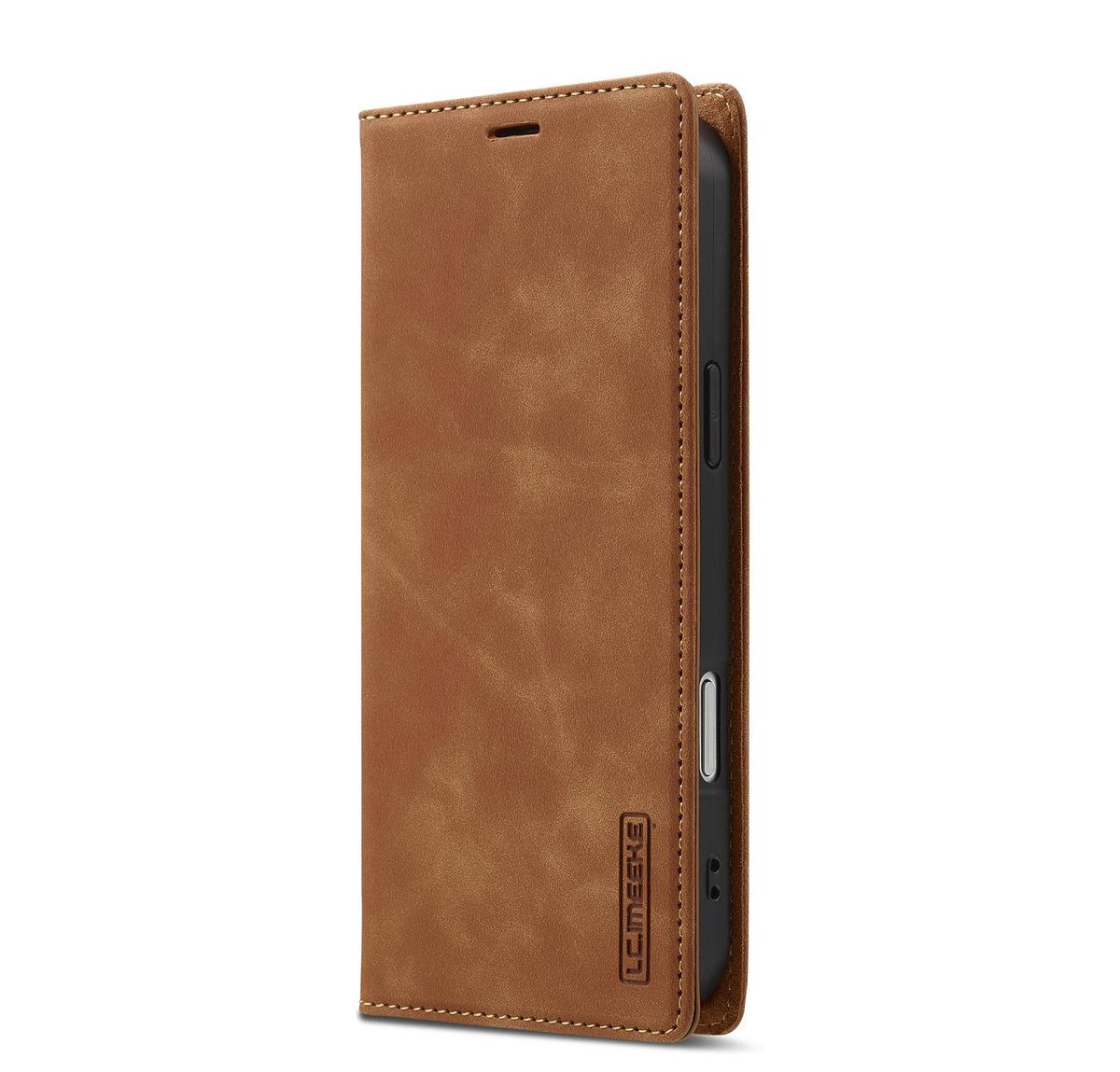 Compatible with iPhone 18 Pro & 17 Pro LC.IMEEKE Strong Magnetism Microfiber Leather Phone Case - Brown