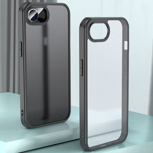 For iPhone 16e Armor Clear TPU Hard PC Phone Case(Matte Black)