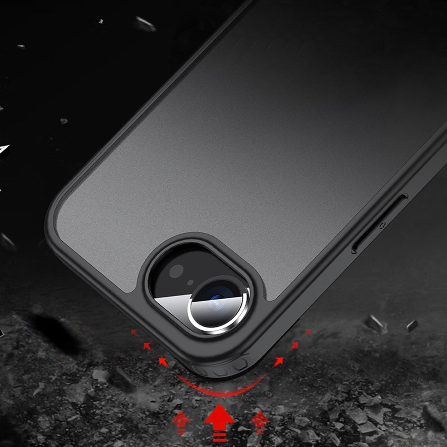 For iPhone 16e Armor Clear TPU Hard PC Phone Case(Grey)