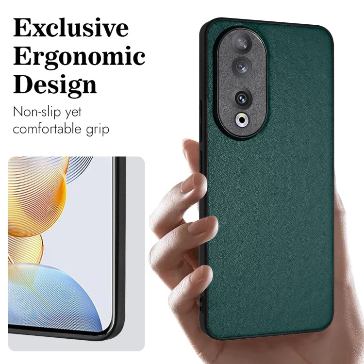 For Honor 90 R20 Leather Pattern Phone Single Case(Green)