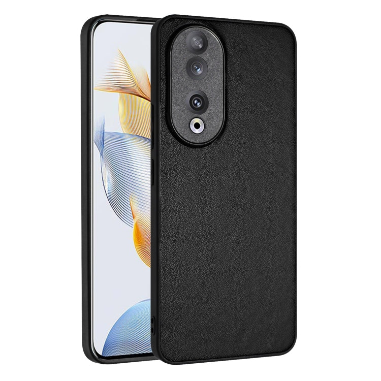 For Honor 90 R20 Leather Pattern Phone Single Case(Black)