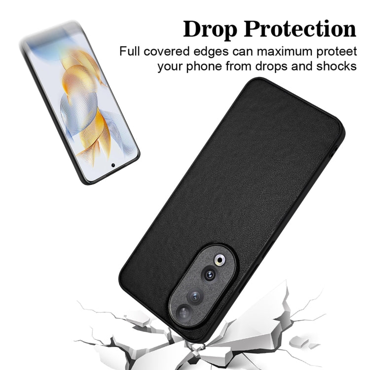 For Honor 90 R20 Leather Pattern Phone Single Case(Black)