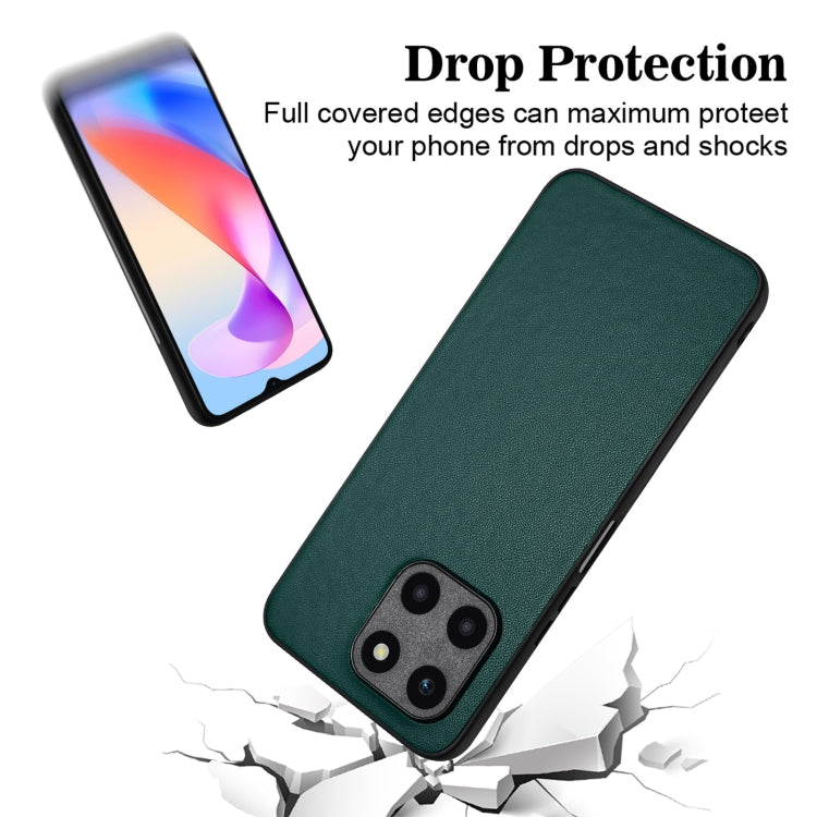 For Honor X6a Global R20 Leather Pattern Phone Single Case(Green)