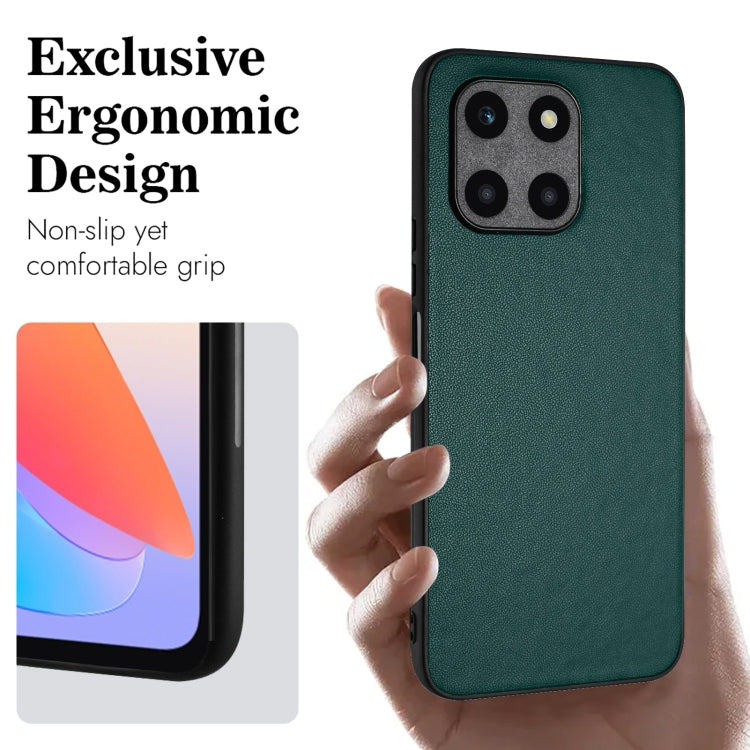 For Honor X6a Global R20 Leather Pattern Phone Single Case(Green)