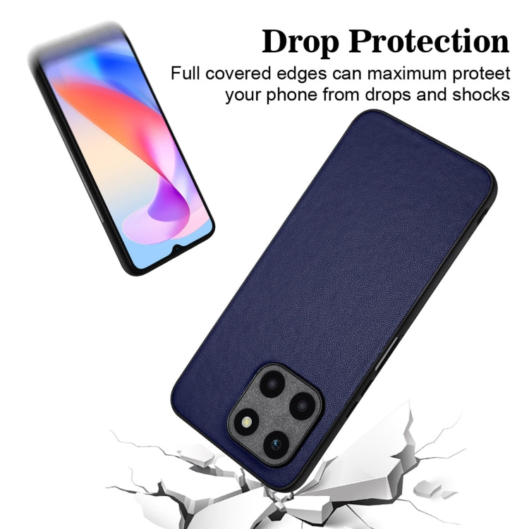 For Honor X6a Global R20 Leather Pattern Phone Single Case(Blue)