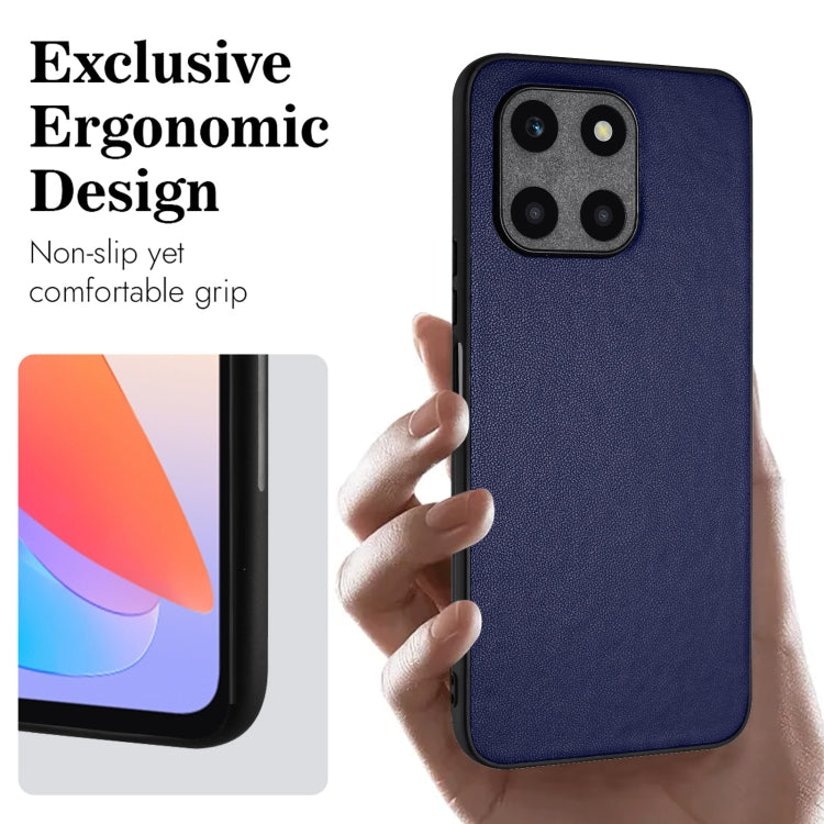 For Honor X6a Global R20 Leather Pattern Phone Single Case(Blue)