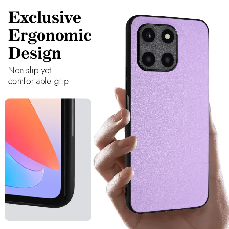 For Honor X6a Global R20 Leather Pattern Phone Single Case(Purple)