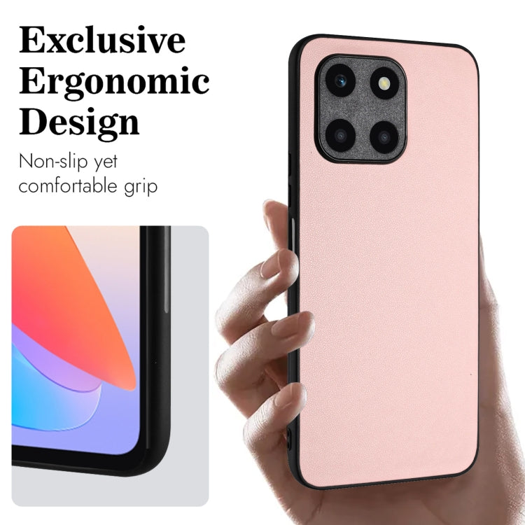 For Honor X6a Global R20 Leather Pattern Phone Single Case(Pink)