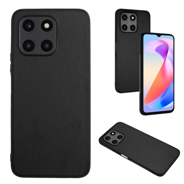For Honor X6a Global R20 Leather Pattern Phone Single Case(Black)