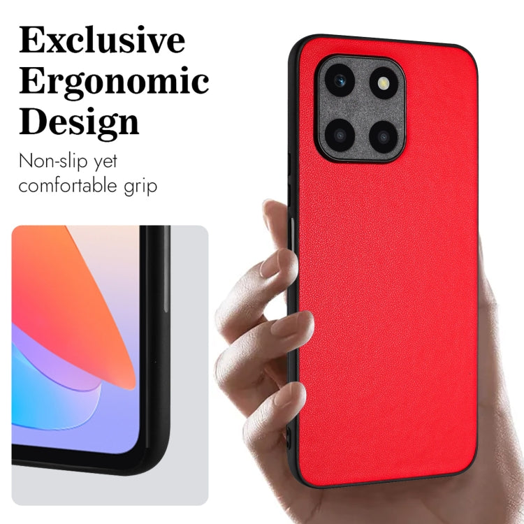 For Honor X6a Global R20 Leather Pattern Phone Single Case(Red)