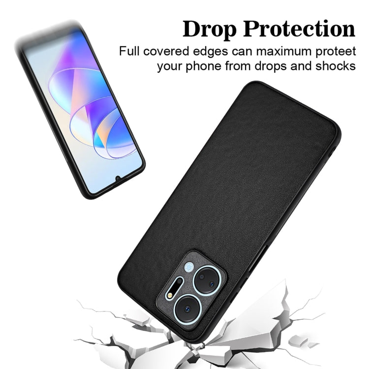 For Honor X7a/Play7T R20 Leather Pattern Phone Single Case(Black)
