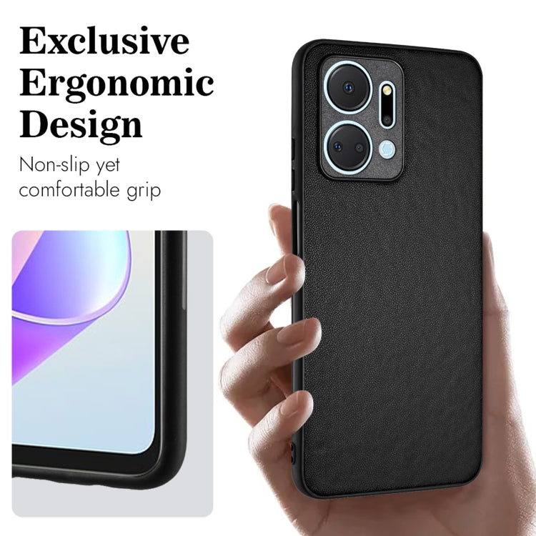 For Honor X7a/Play7T R20 Leather Pattern Phone Single Case(Black)