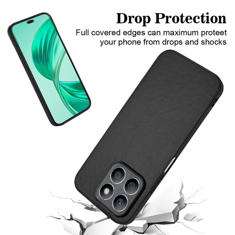 For Honor X8b 4G Global R20 Leather Pattern Phone Single Case(Black)