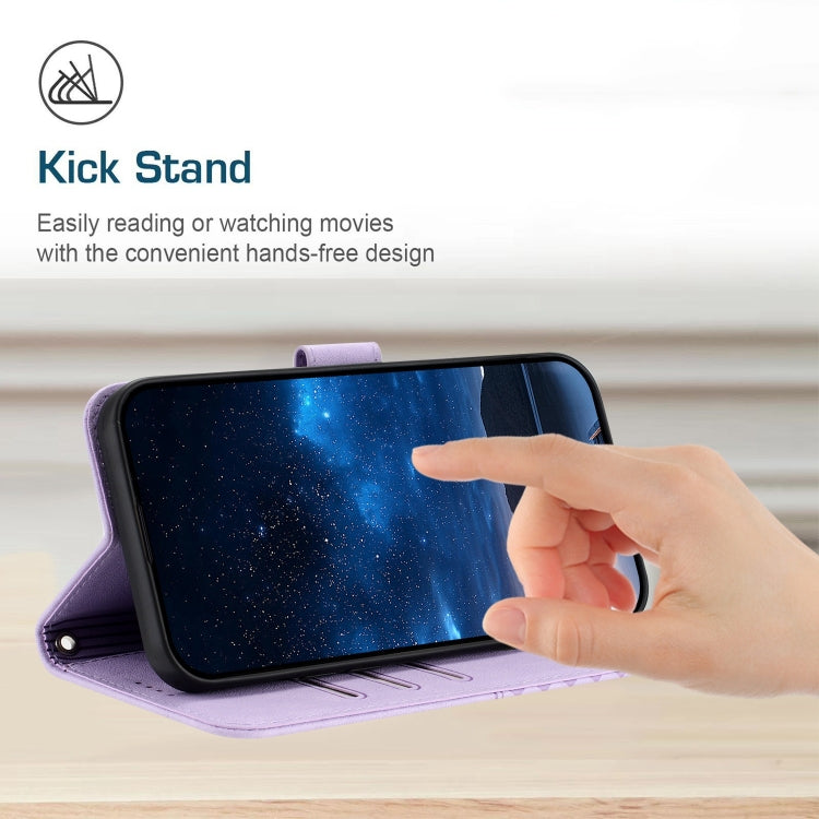 For Samsung Galaxy S24 5G Woven Embossed RFID Blocking Leather Phone Case(Purple)