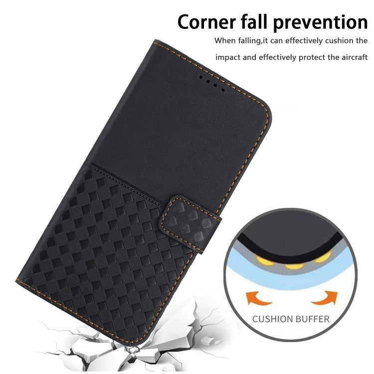 For Samsung Galaxy S24 5G Woven Embossed RFID Blocking Leather Phone Case(Black)