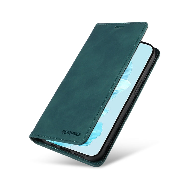 For Honor 200 Lite 5G Global BETOPNICE Suction RFID Anti-theft Leather Phone Case(Green)