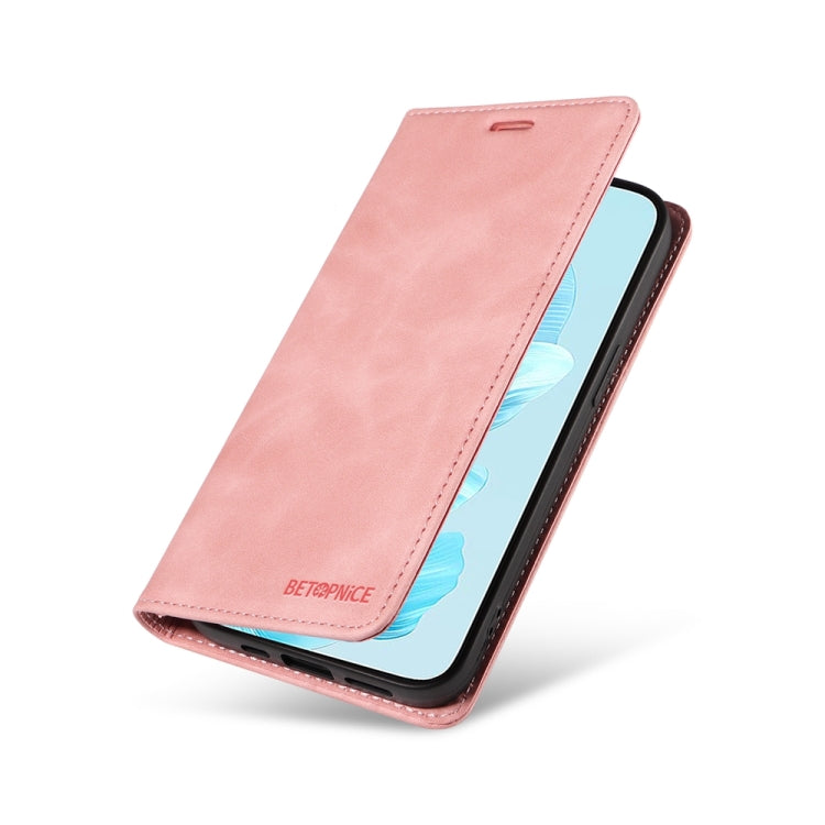 For Honor 200 Lite 5G Global BETOPNICE Suction RFID Anti-theft Leather Phone Case(Pink)