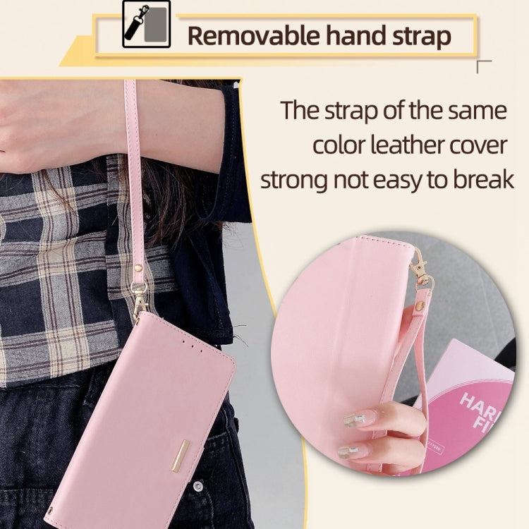 For Honor 90 GT Crossbody Chain Leather Phone Case(Pink)