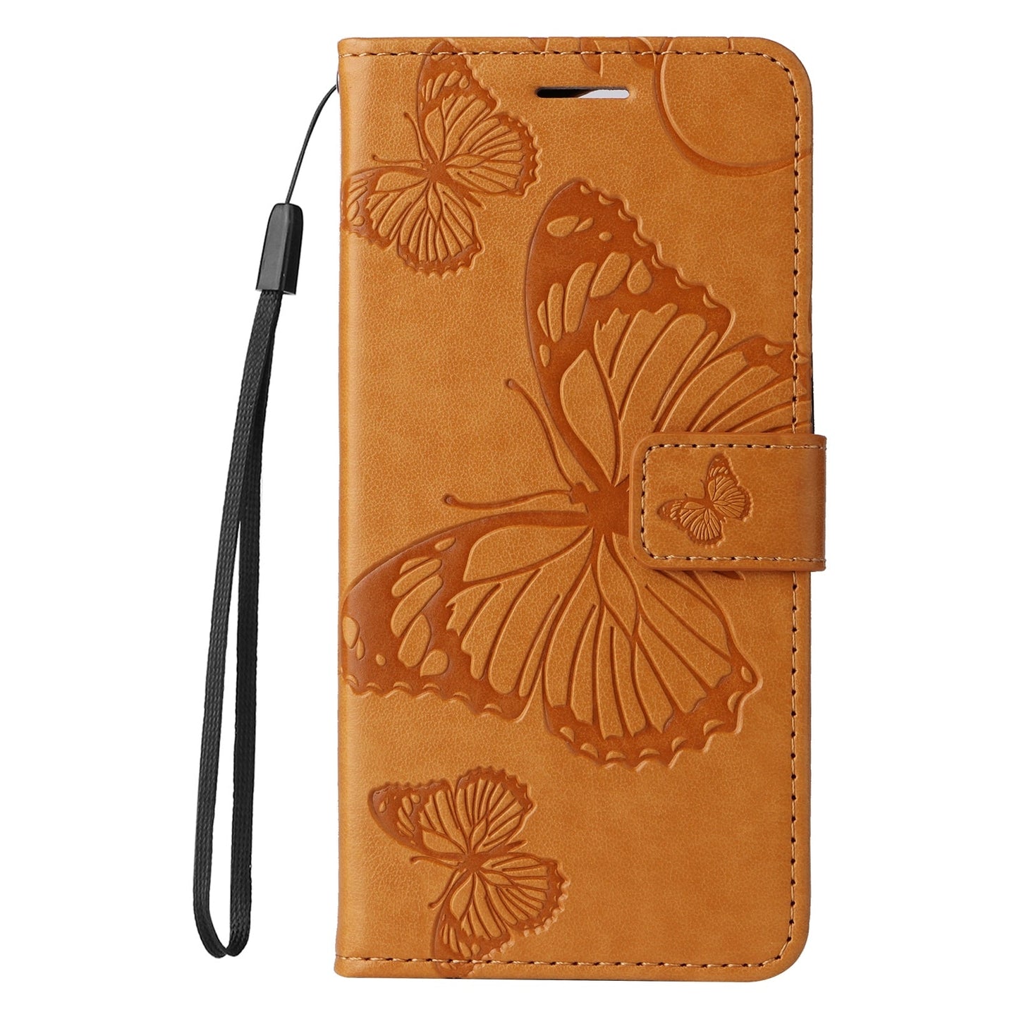 For iPhone 16e 3D Butterfly Embossed Pattern Flip Leather Phone Case(Yellow)