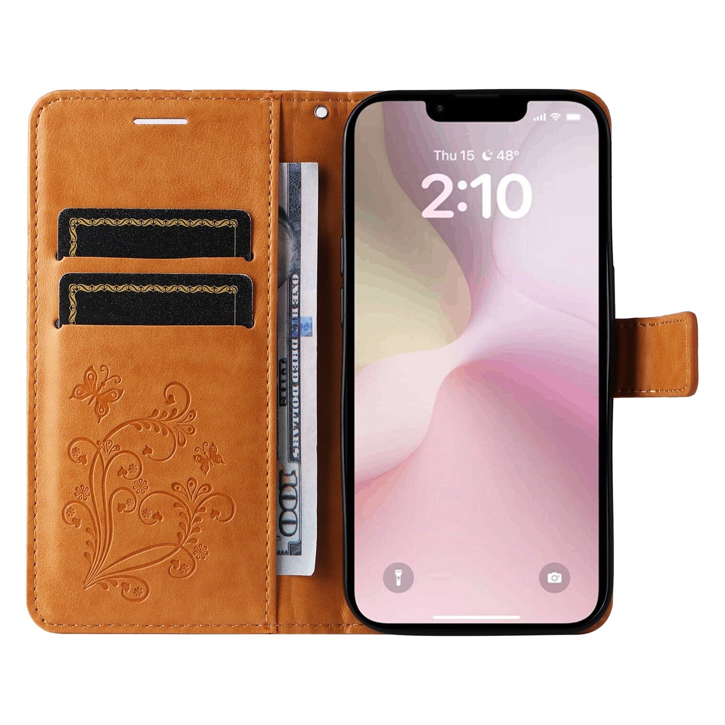 For iPhone 16e 3D Butterfly Embossed Pattern Flip Leather Phone Case(Yellow)