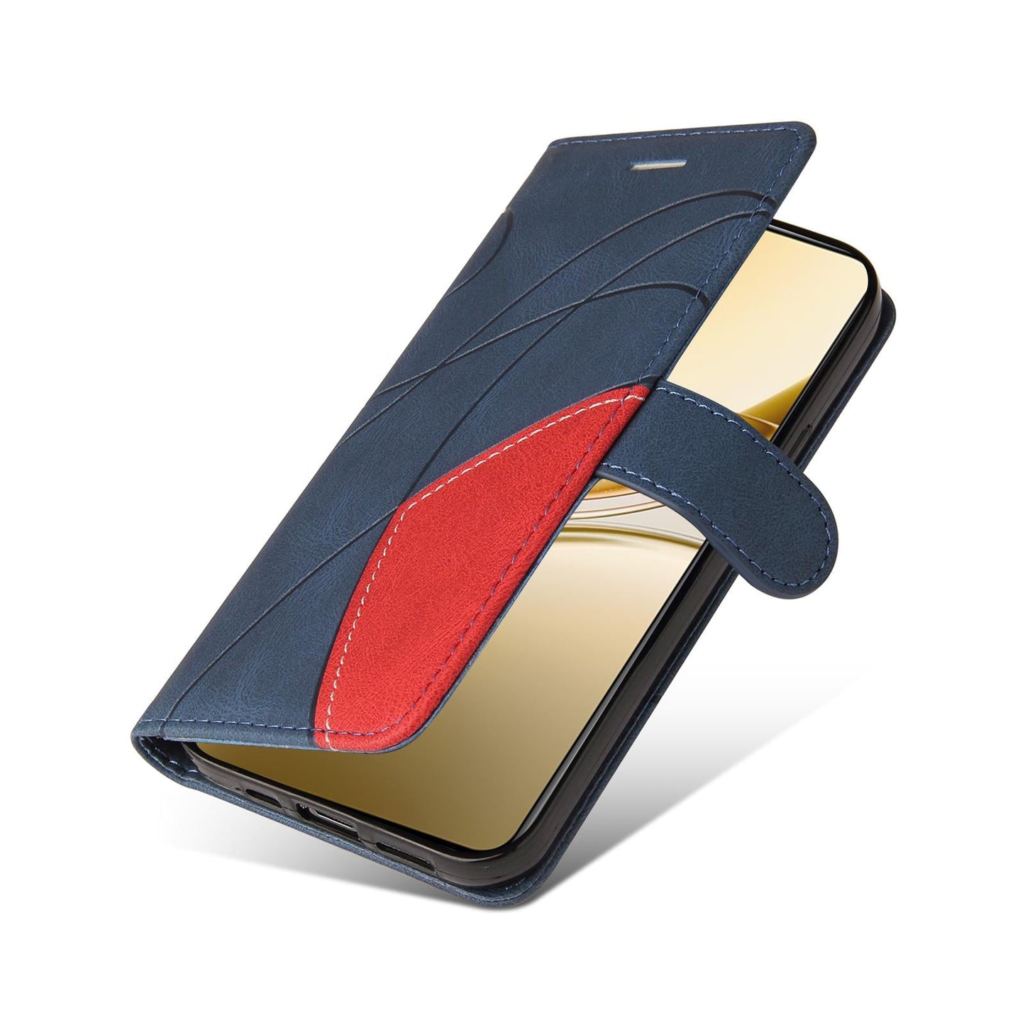 For vivo V50 5G Global Dual-color Splicing Flip Leather Phone Case(Blue)