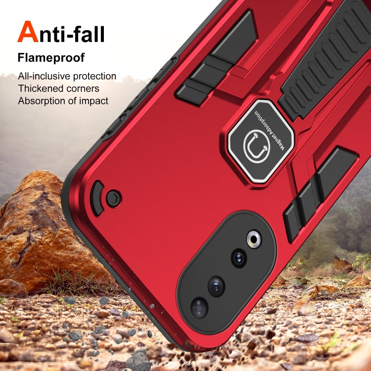 For Honor 90 Shockproof Holder Phone Case(Red)
