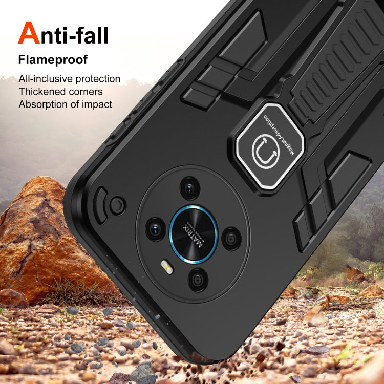 For Honor X9 Shockproof Holder Phone Case(Black)
