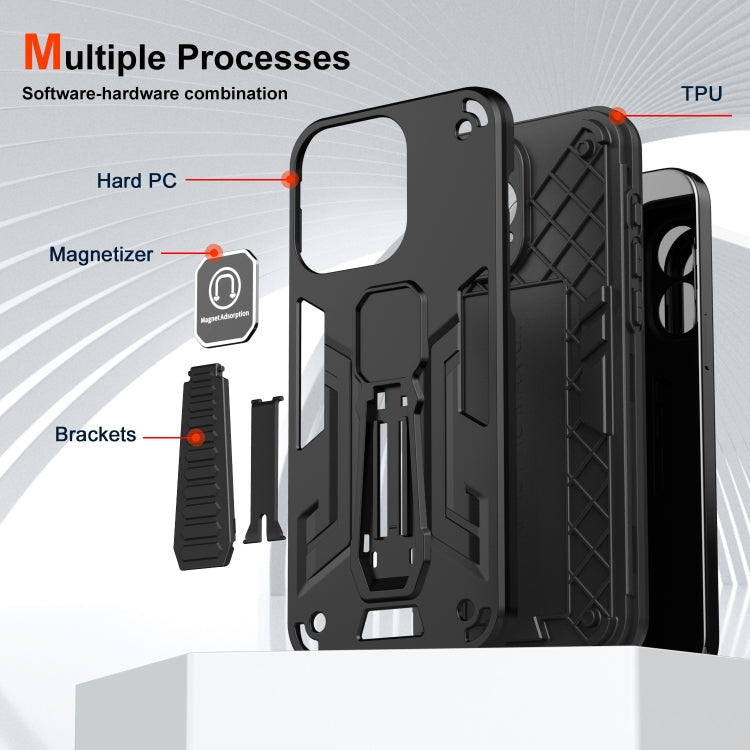 For Honor X9a Shockproof Holder Phone Case(Black)