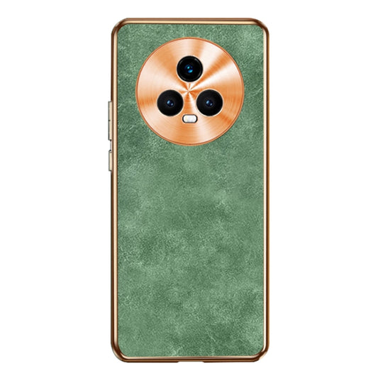 For Honor Magic5 Electroplating Lambskin Leather Phone Case(Green)