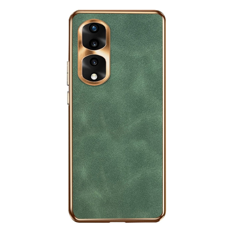For Honor 80 Pro Electroplating Lambskin Leather Phone Case(Green)