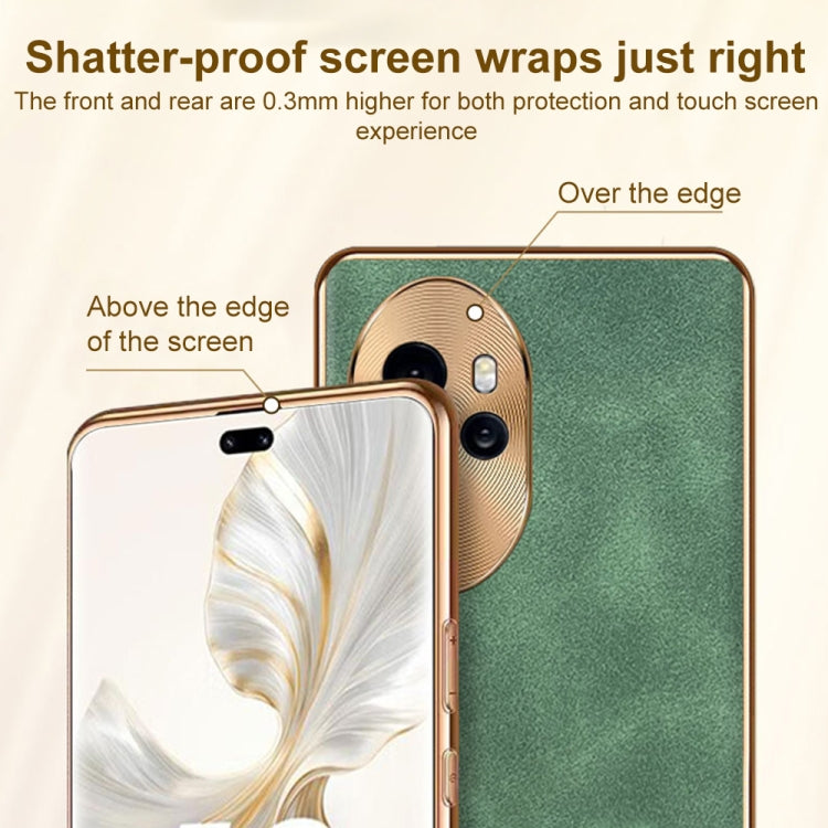 For Honor 100 Electroplating Lambskin Leather Phone Case(Grey)