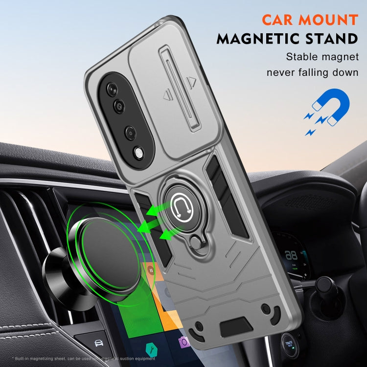 For Honor X7b Camshield Ring Holder Phone Case(Grey)