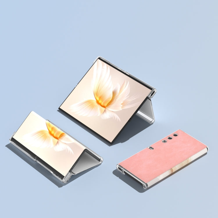 For Honor V Purse PU Leather Transparent Edge Phone Case(Pink)