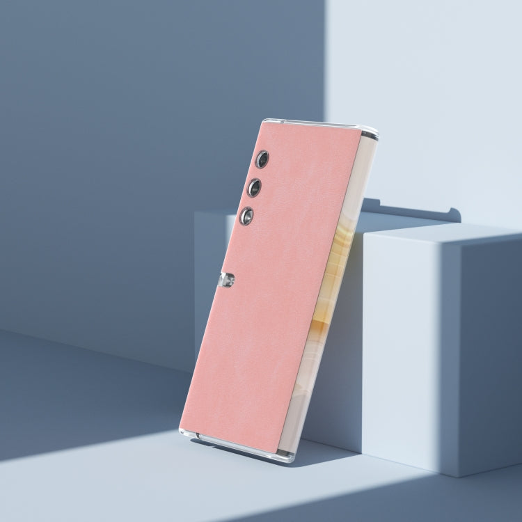 For Honor V Purse PU Leather Transparent Edge Phone Case(Pink)