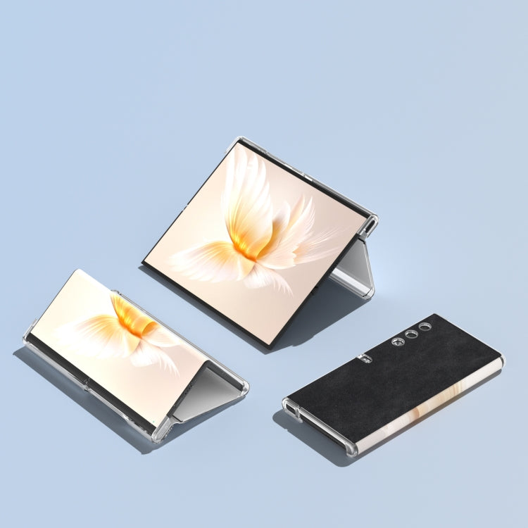 For Honor V Purse PU Leather Transparent Edge Phone Case(Black)