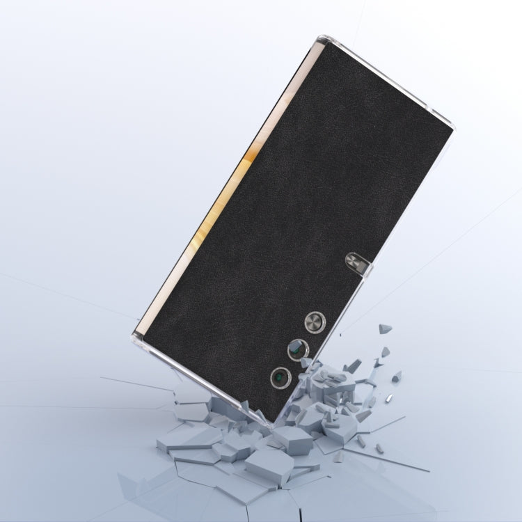 For Honor V Purse PU Leather Transparent Edge Phone Case(Black)