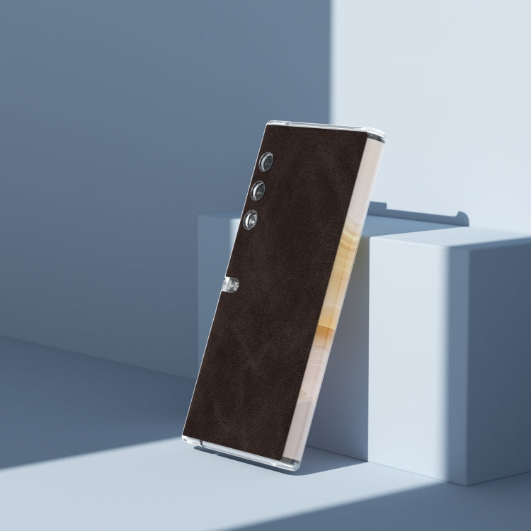 For Honor V Purse PU Leather Transparent Edge Phone Case(Coffee)