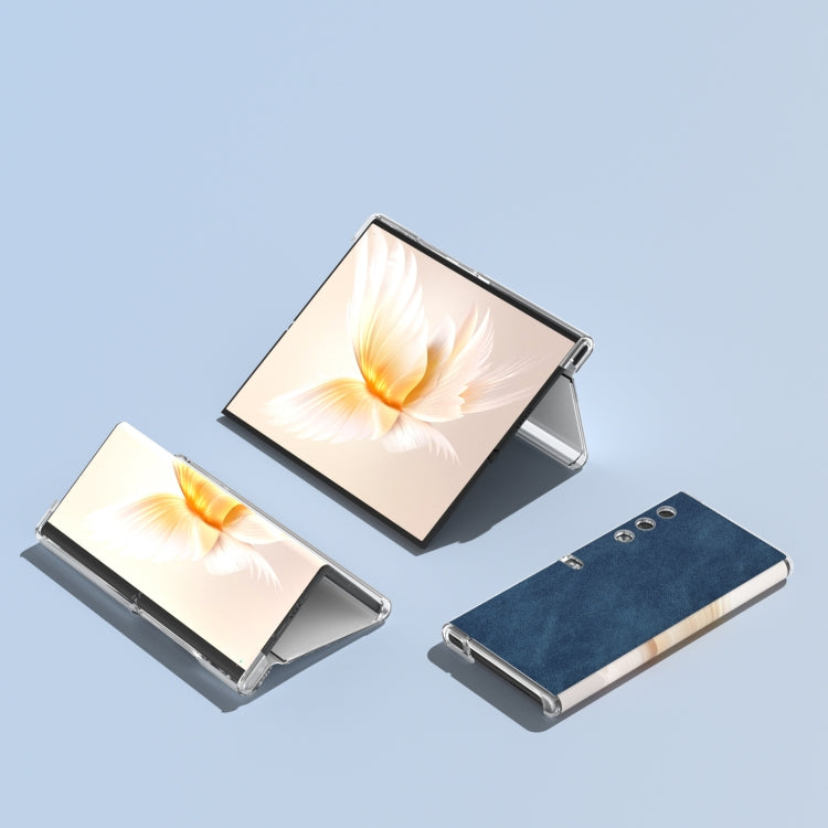 For Honor V Purse PU Leather Transparent Edge Phone Case(Blue)