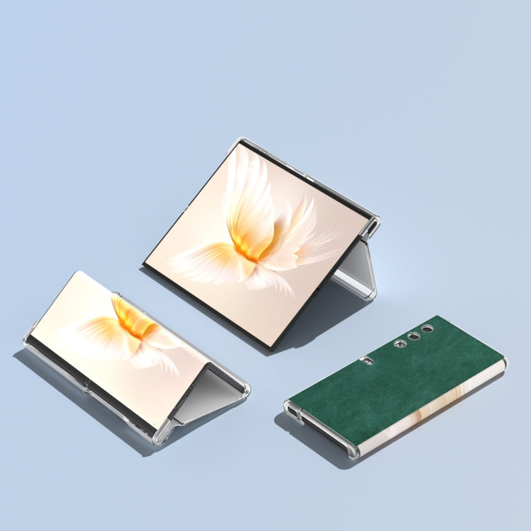 For Honor V Purse PU Leather Transparent Edge Phone Case(Green)