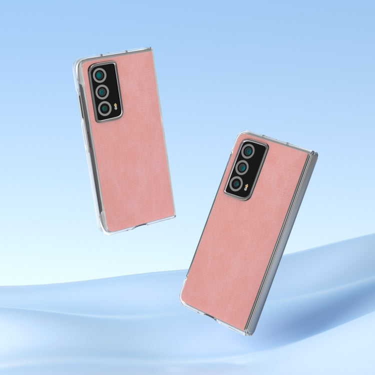 For Honor Magic Vs2 PU Leather Transparent Edge Phone Case(Pink)