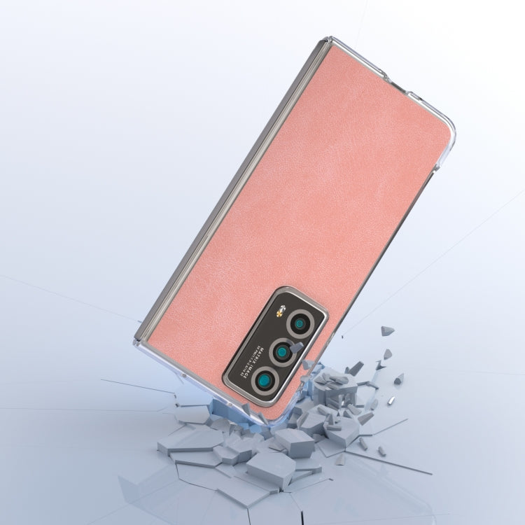 For Honor Magic Vs2 PU Leather Transparent Edge Phone Case(Pink)