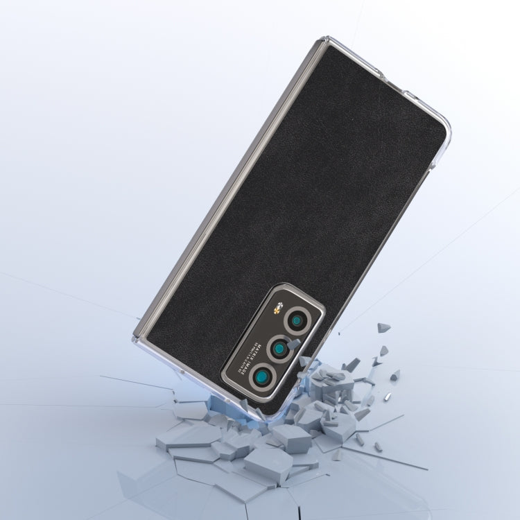 For Honor Magic Vs2 PU Leather Transparent Edge Phone Case(Black)